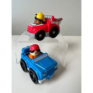 Fisher-Price Wheelies Red Dump Truck and Blue Jeep Car Vehicle Mattel 2009
